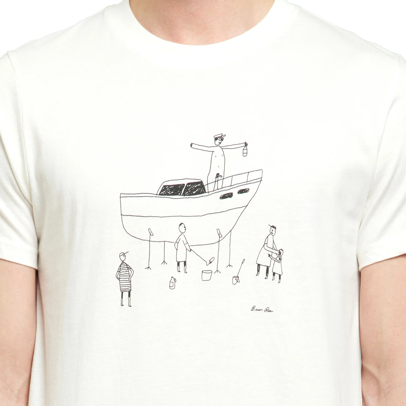 Dedicated T-shirt Stockholm All Out Boat Off-White - TALI Concept