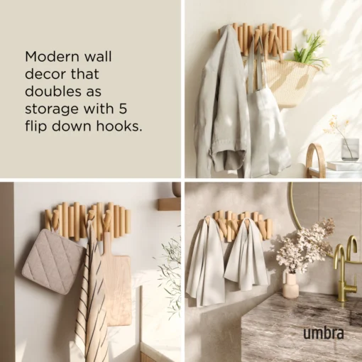 Umbra Picket 5 Wall Hook Natural - Image 8