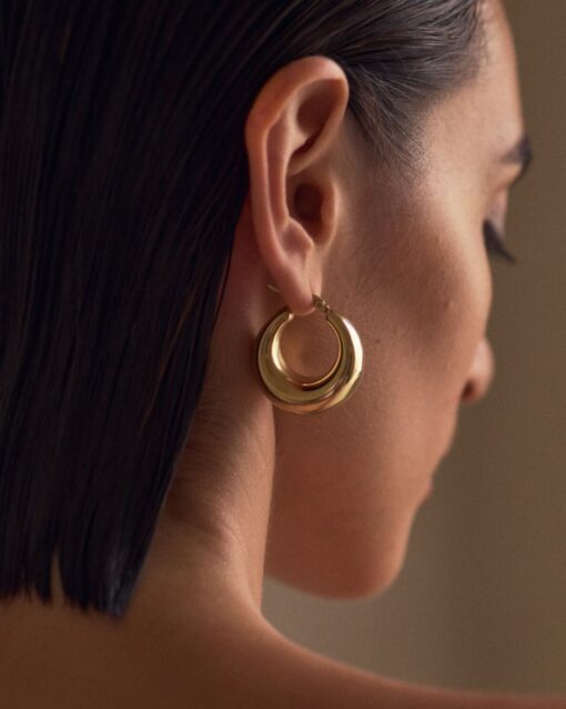 Edblad Boyd Hoops Gold Earrings - Image 2