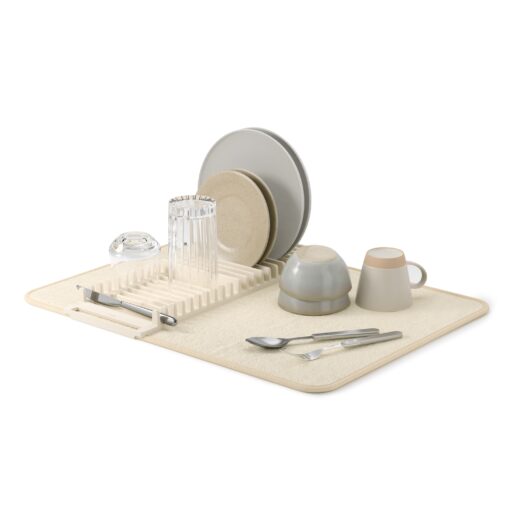 Umbra UDry Dish Drying Rack with Mat Linen