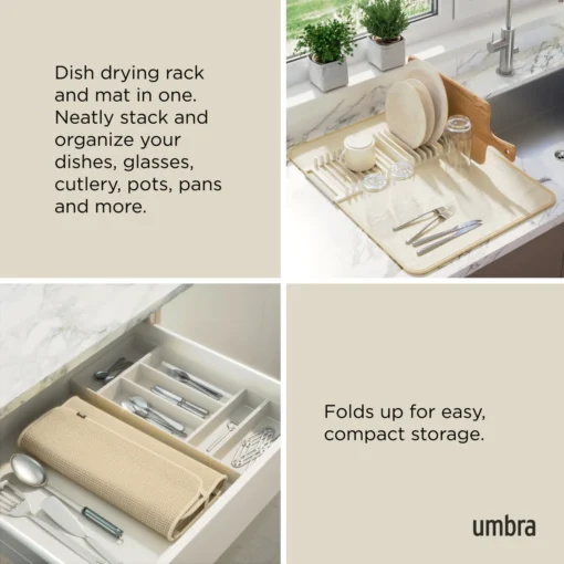 Umbra UDry Dish Drying Rack with Mat Linen - Image 7