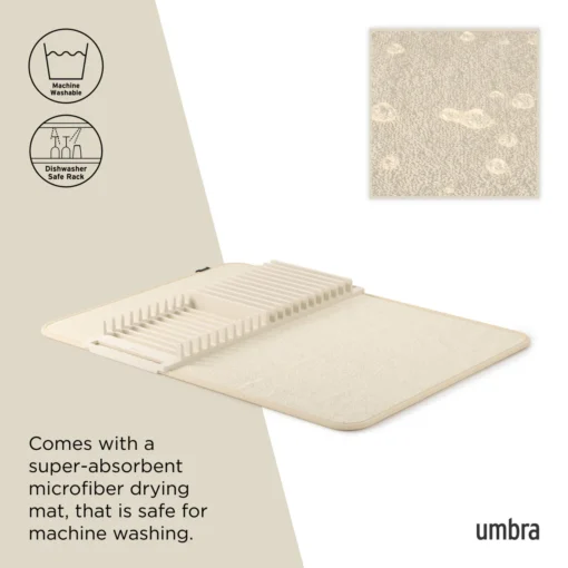 Umbra UDry Dish Drying Rack with Mat Linen - Image 8