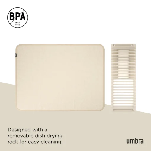 Umbra UDry Dish Drying Rack with Mat Linen - Image 9