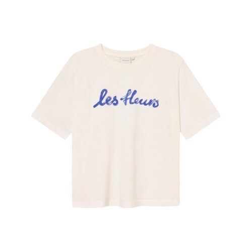 Dedicated T-shirt Vadstena Les Fleurs Scripted Off-White