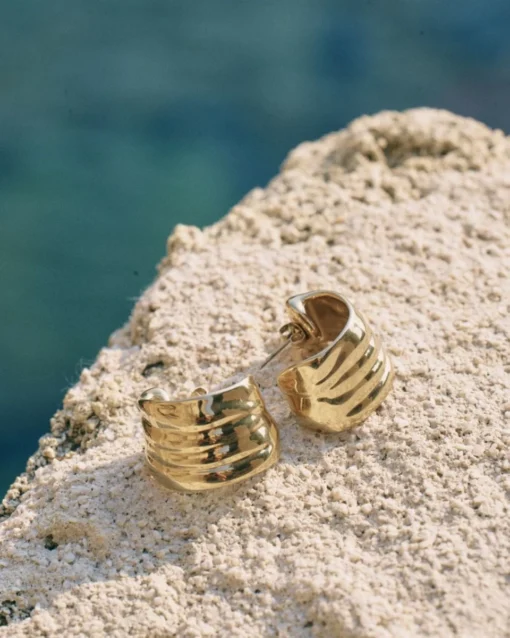 Edblad Tidal Hoops Gold Earrings - Image 3
